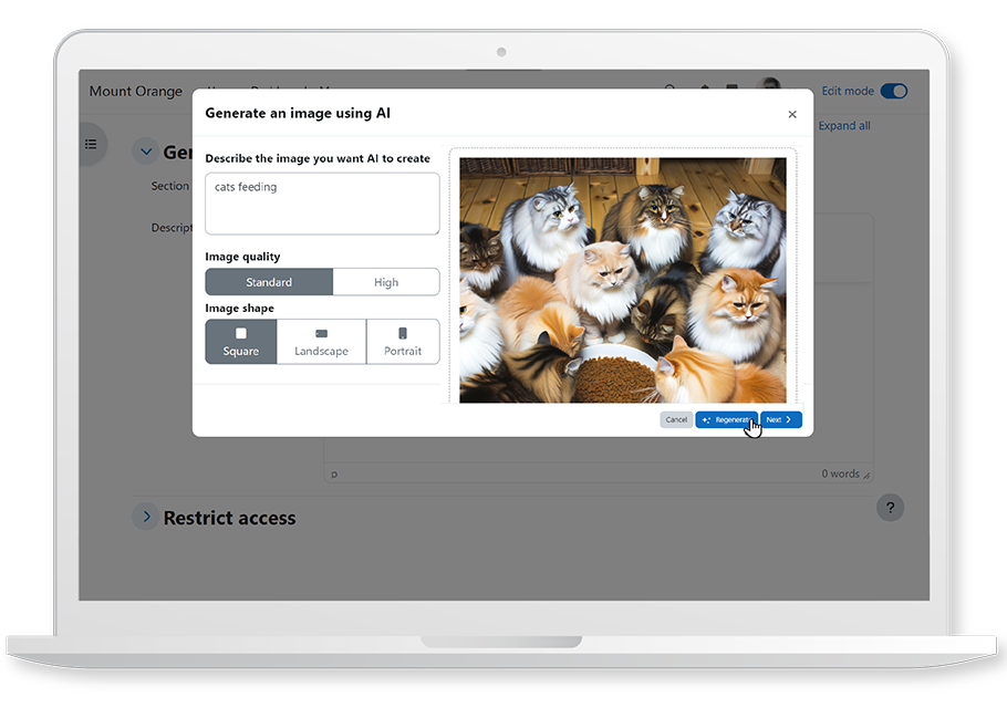 AI-Enhanced Content Creation in Moodle